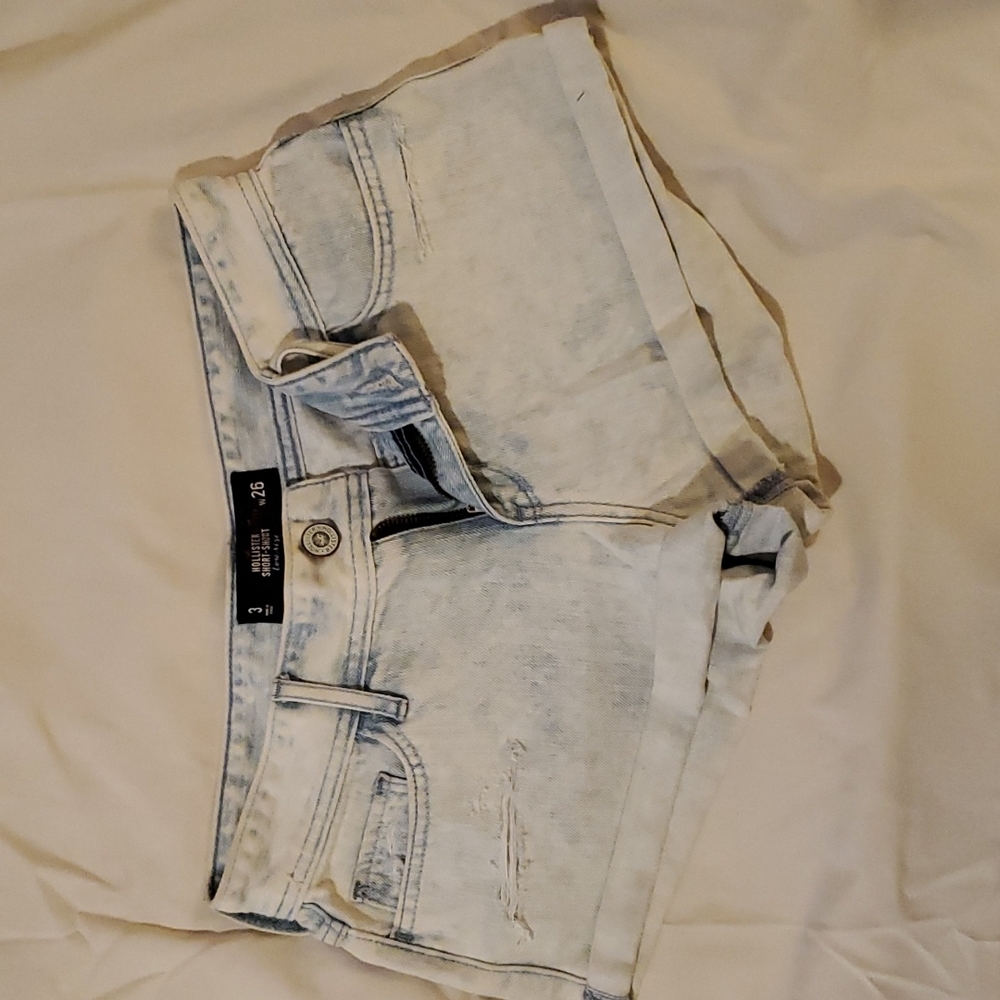 Hollister low rise jean shorts distressed